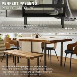 Lot de 4 pieds de table ML-Design H42 cm en acier industriel profil 4x4 cm I-design à vis réglables