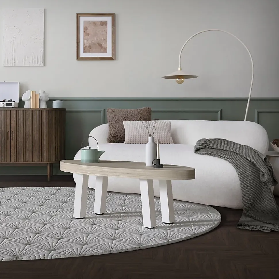 Lot de 4 pieds de table ML-Design H42 cm blanc brillant inclinés en acier profil 8x8 cm design I