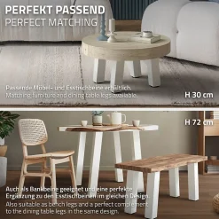 Lot de 4 pieds de table ML-Design H42 cm blanc brillant inclinés en acier profil 8x8 cm design I