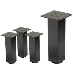 Lot de 4 pieds de table ML-Design H30 cm gris foncé en acier industriel profil carré 8x8 cm I-design