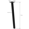 Lot de 4 pieds de table ML-Design H72 cm noir brillant inclinés en acier profil 4x4 cm design I