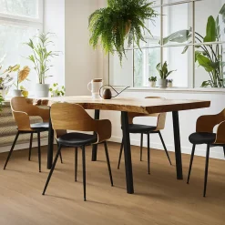 Lot de 4 pieds de table ML-Design H72 cm noir brillant inclinés en acier profil 4x4 cm design I