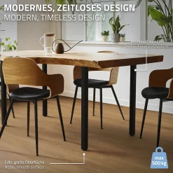 Lot de 4 pieds de table ML-Design H72 cm noir brillant en acier profil carré 4x4 cm I-design