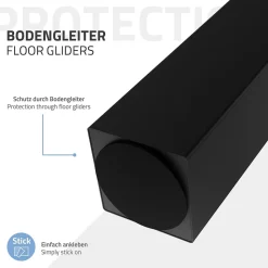 Lot de 4 pieds de table ML-Design H42 cm noir brillant inclinés en acier profil 8x8 cm design I
