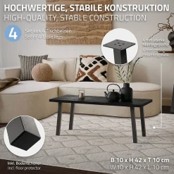 Lot de 4 pieds de table ML-Design H42 cm gris foncé inclinés en acier profil 4x4 cm design I