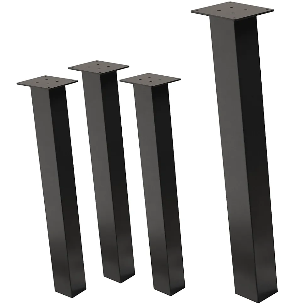 Lot de 4 pieds de table ML-Design H72 cm gris foncé inclinés en acier profil 8x8 cm design I