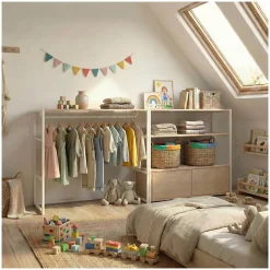 Lot de 2 portants vêtements KADRA sous combles modulables 200x85cm