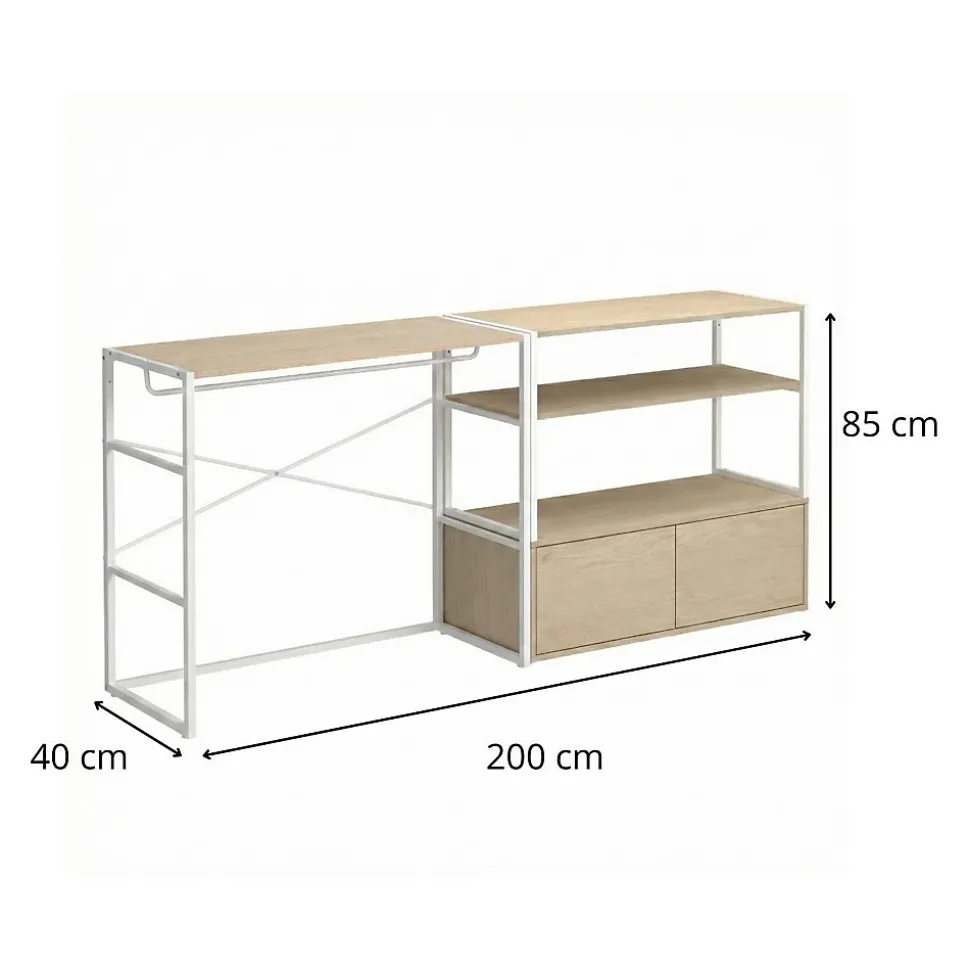 Lot de 2 portants vêtements KADRA sous combles modulables 200x85cm