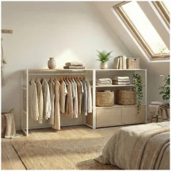 Lot de 2 portants vêtements KADRA sous combles modulables 200x85cm