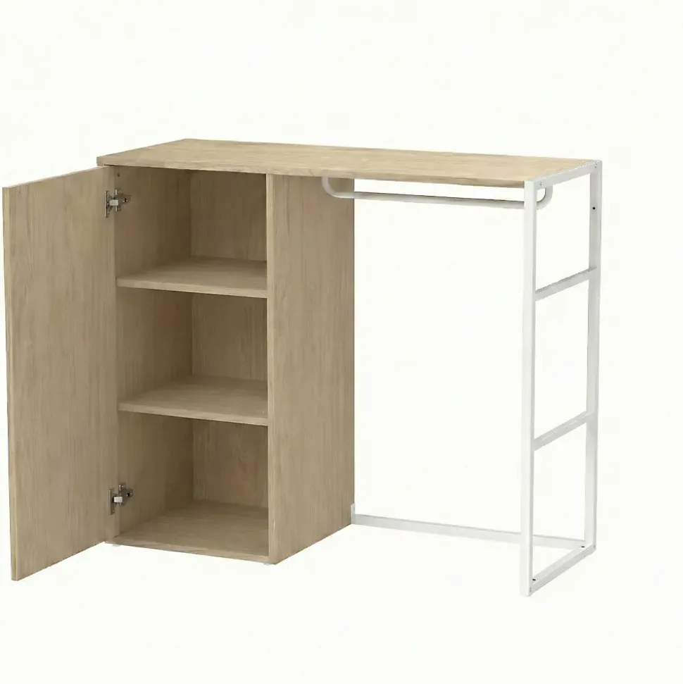 Lot de 2 portants vêtements KADRA sous combles avec caisson 200x85cm