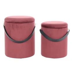 Lot de 2 Poufs & Coffres de Rangement