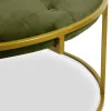 Lot de 2 Poufs Design en Velours "Valona" 75cm Kaki