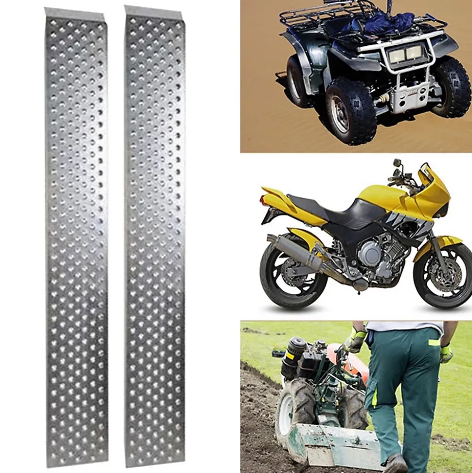 Lot de 2 rampes de chargement en acier galvanisé