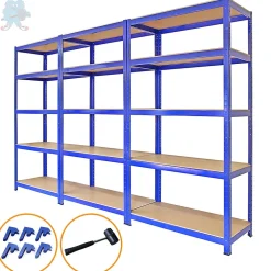 Lot de 3 Rayonnages Bleu Monster Racking 90 x 45 cm avec connecteurs de baies