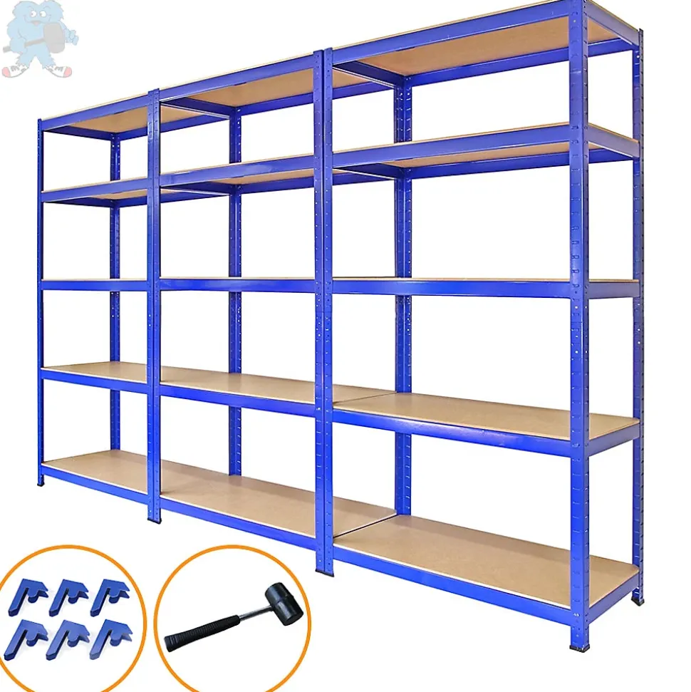 Lot de 3 Rayonnages Bleu Monster Racking 90 x 45 cm avec connecteurs de baies