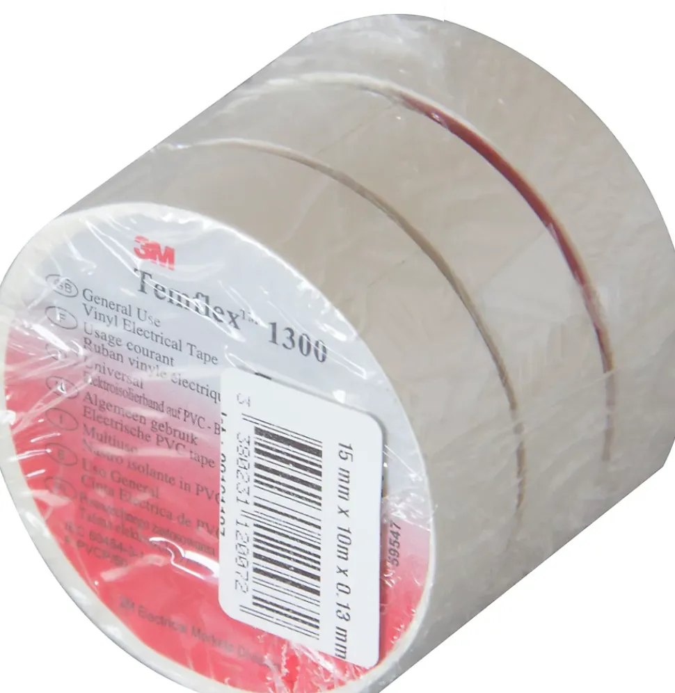 Lot de 3 rouleaux ruban adhésifs 15mm x 10m - Blanc - 3MM