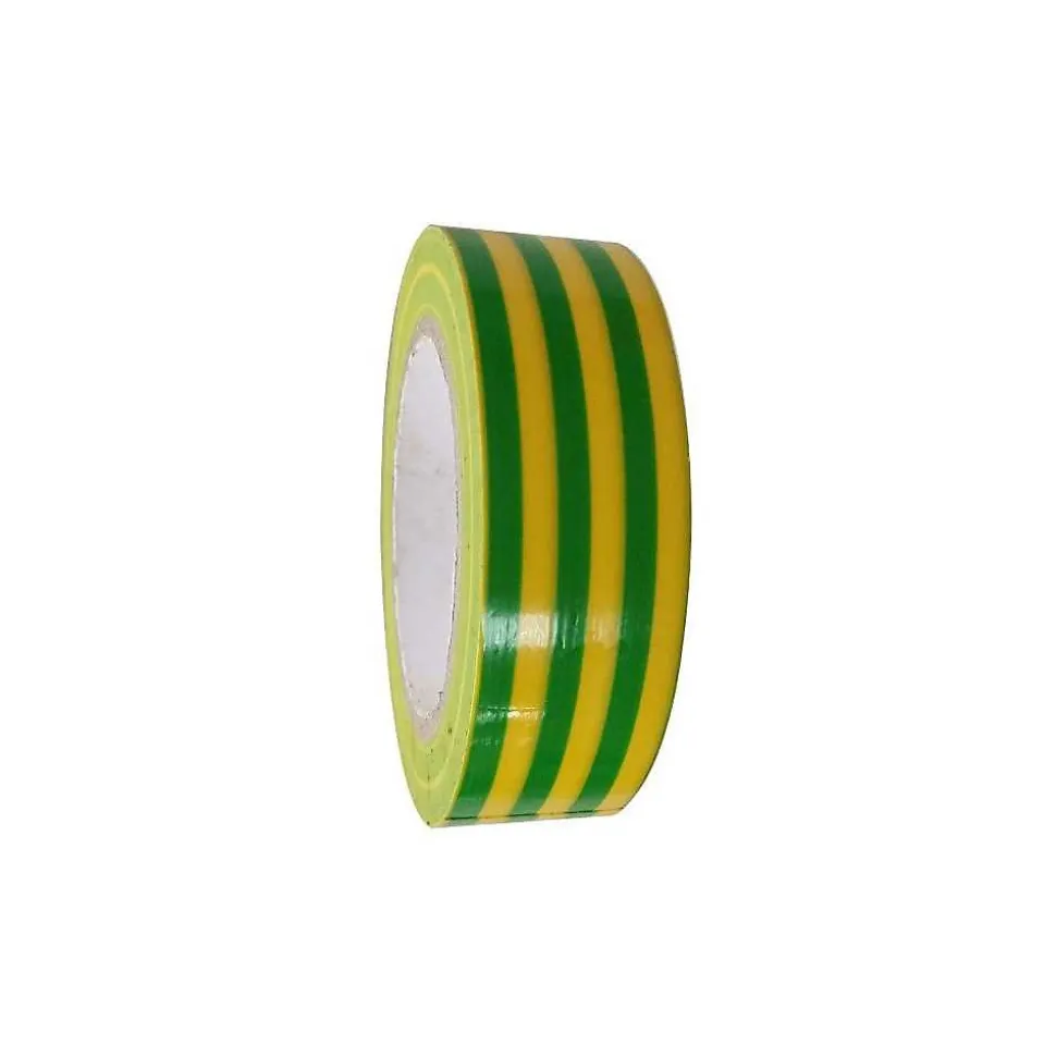 Lot de 10 rubans adhésifs ISOTAPE électricien vert/jaune - EUROCEL - 0150S0148