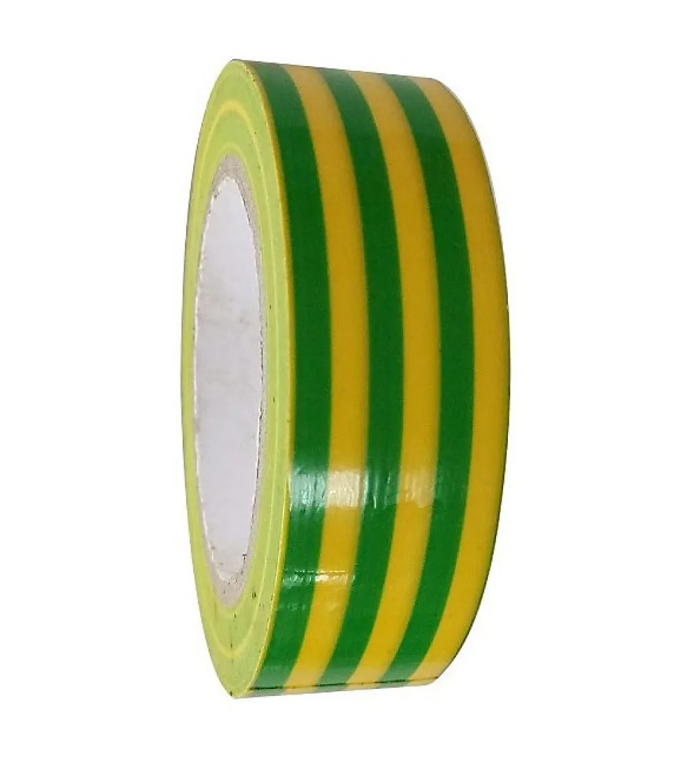 Lot de 10 rubans adhésifs ISOTAPE électricien vert/jaune - EUROCEL - 0150S0148
