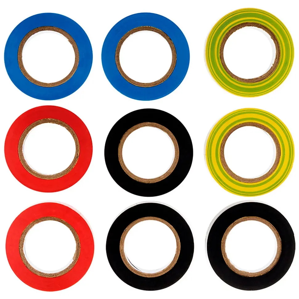 Lot de 9 rubans adhésifs 15mm x 10m - Zenitech