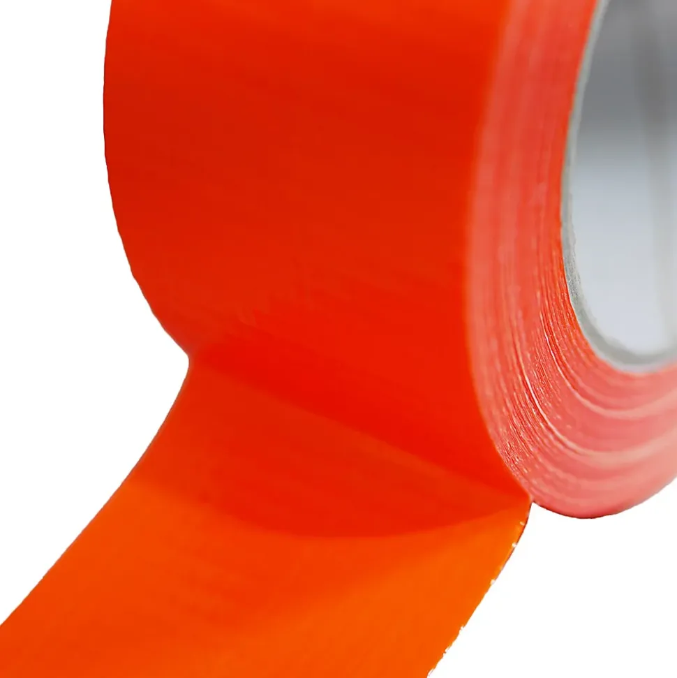 Lot de 36 Rubans adhésifs toilés orange 50 mm x 33 m - Rouleau adhésif TECPLAST pour fixer les bâches, fils et câbles