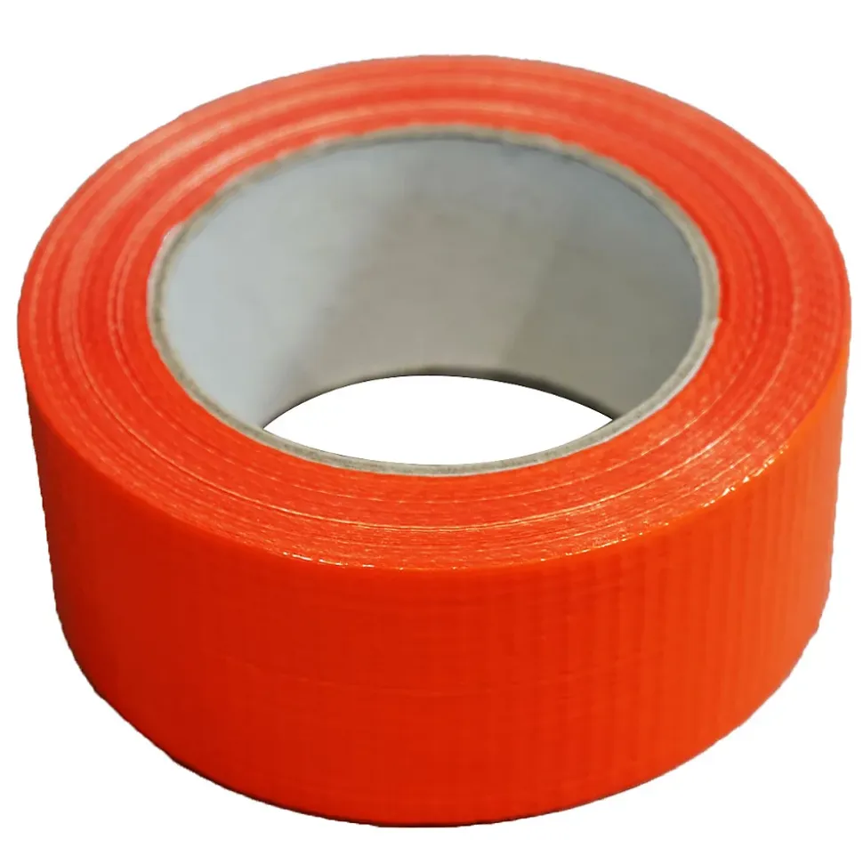 Lot de 360 Rubans adhésifs toilés orange 50 mm x 33 m - Rouleau adhésif TECPLAST pour fixer les bâches, fils et câbles