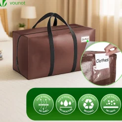 Lot de 10 sacs de demenagement grand format avec sangles et poignee marron VOUNOT