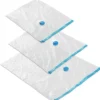 Lot de 50 sacs sous vide En 3 tailles vannes d'entrée et de sortie blanc transparent