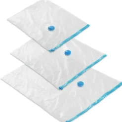 Lot de 40 sacs sous vide En 3 tailles vannes d'entrée et de sortie blanc transparent