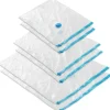 Lot de 6 sacs sous vide En 3 tailles avec vannes d'entrée et de sortie blanc transparent