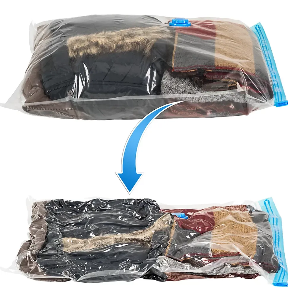 Lot de 5 sacs sous-vide Avec une valve simple entrée et de sortie blanc transparent