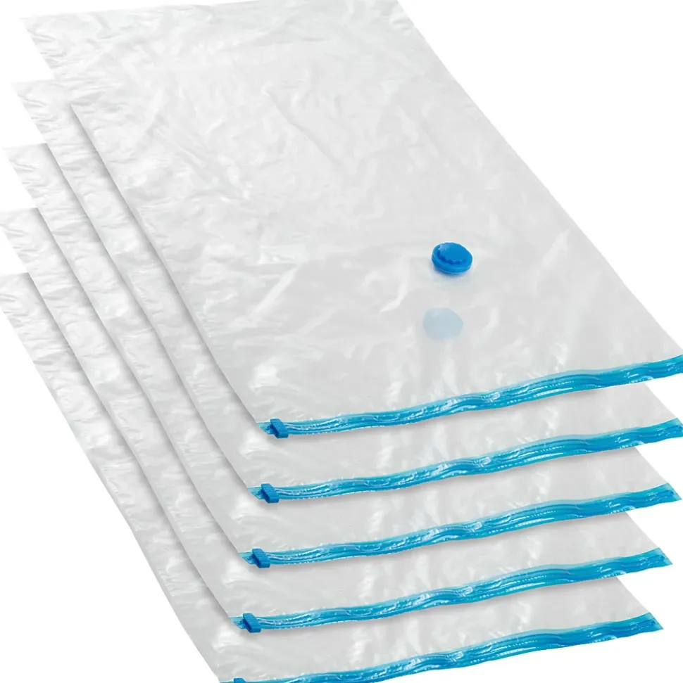 Lot de 5 sacs sous-vide Avec une valve simple entrée et de sortie blanc transparent