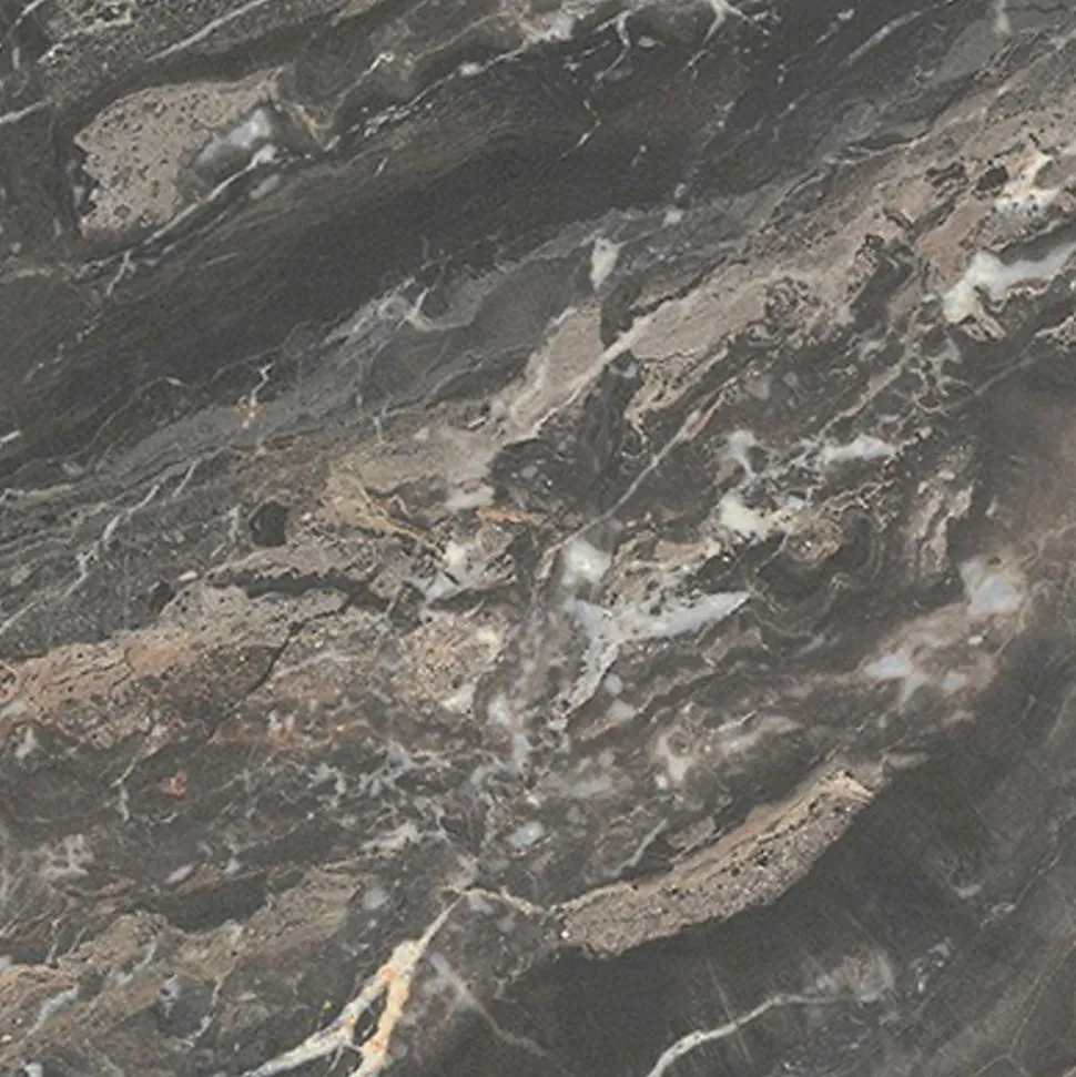 Lot de 1 table ronde120cm et 4 chaises - pied blanc plateau marbre royal - Restootab