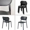 Lot de 1 table ronde120cm et 4 chaises - pied noir plateau marbre calacata - Restootab