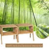 Lot de 2 Tables de Chevet en Bambou avec 1 Etagere Ouverte Table de Nuit Empilable Construction Robuste