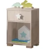 Lot de 2 tables de chevet enfant / Table de nuit coloris effet bois - Hauteur 56 x Longueur 40 x Profondeur 33 cm