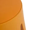 Lot de 4 tabourets bas en polypropylène avec assise tapissée simili cuir