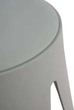 Lot de 4 tabourets bas en polypropylène avec assise tapissée simili cuir