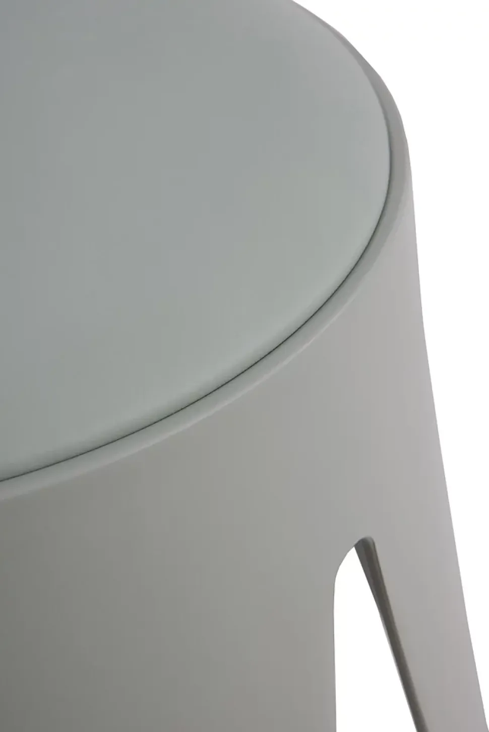 Lot de 4 tabourets bas en polypropylène avec assise tapissée simili cuir