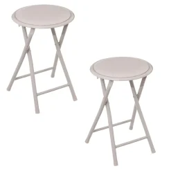 Lot de 2 tabourets d'appoint pliables en PVC
