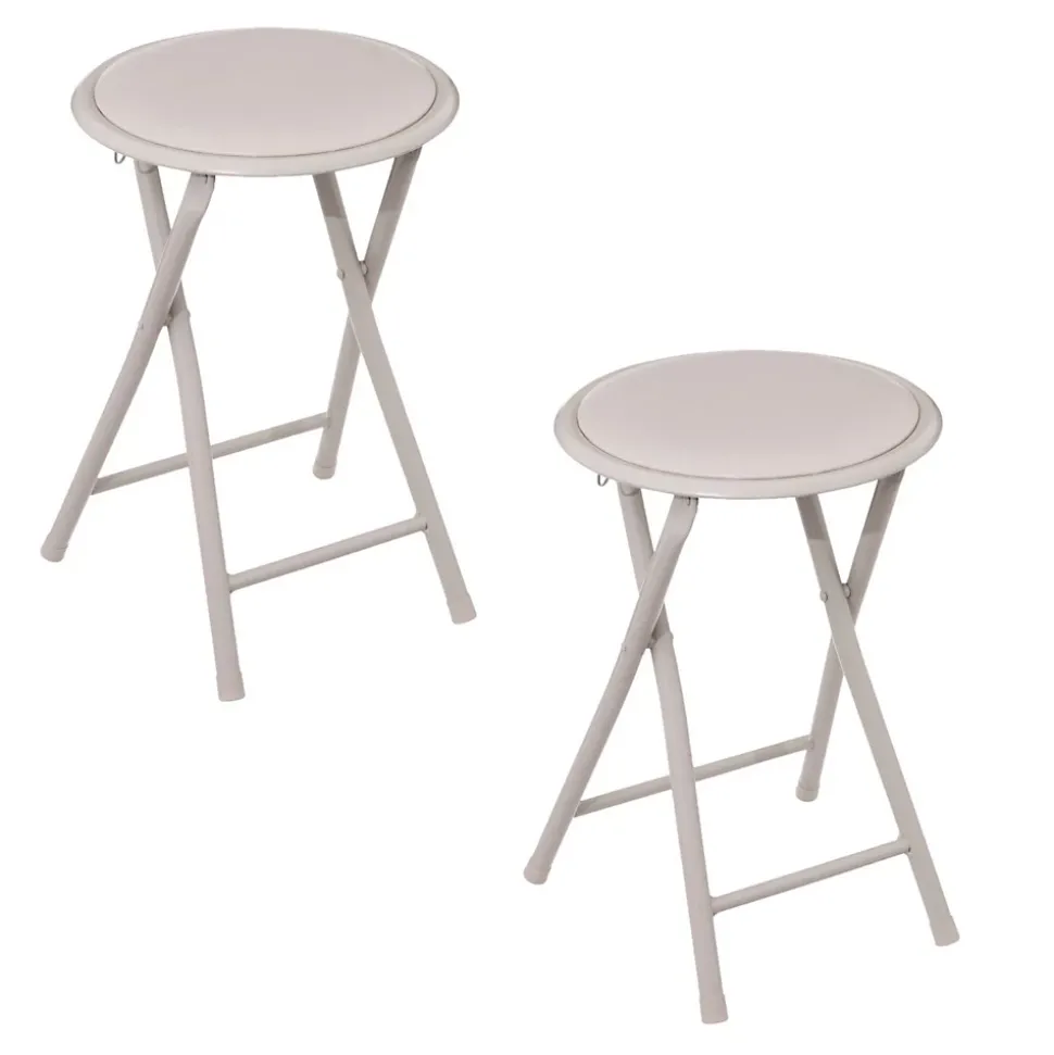 Lot de 2 tabourets d'appoint pliables en PVC