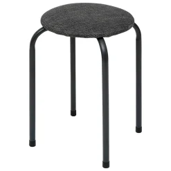 Lot de 2 tabourets d'appoint en métal et tissu chiné FLEXY