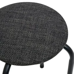 Lot de 2 tabourets d'appoint en métal et tissu chiné FLEXY