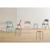 Lot de 2 tabourets d'appoint en métal et tissu chiné FLEXY