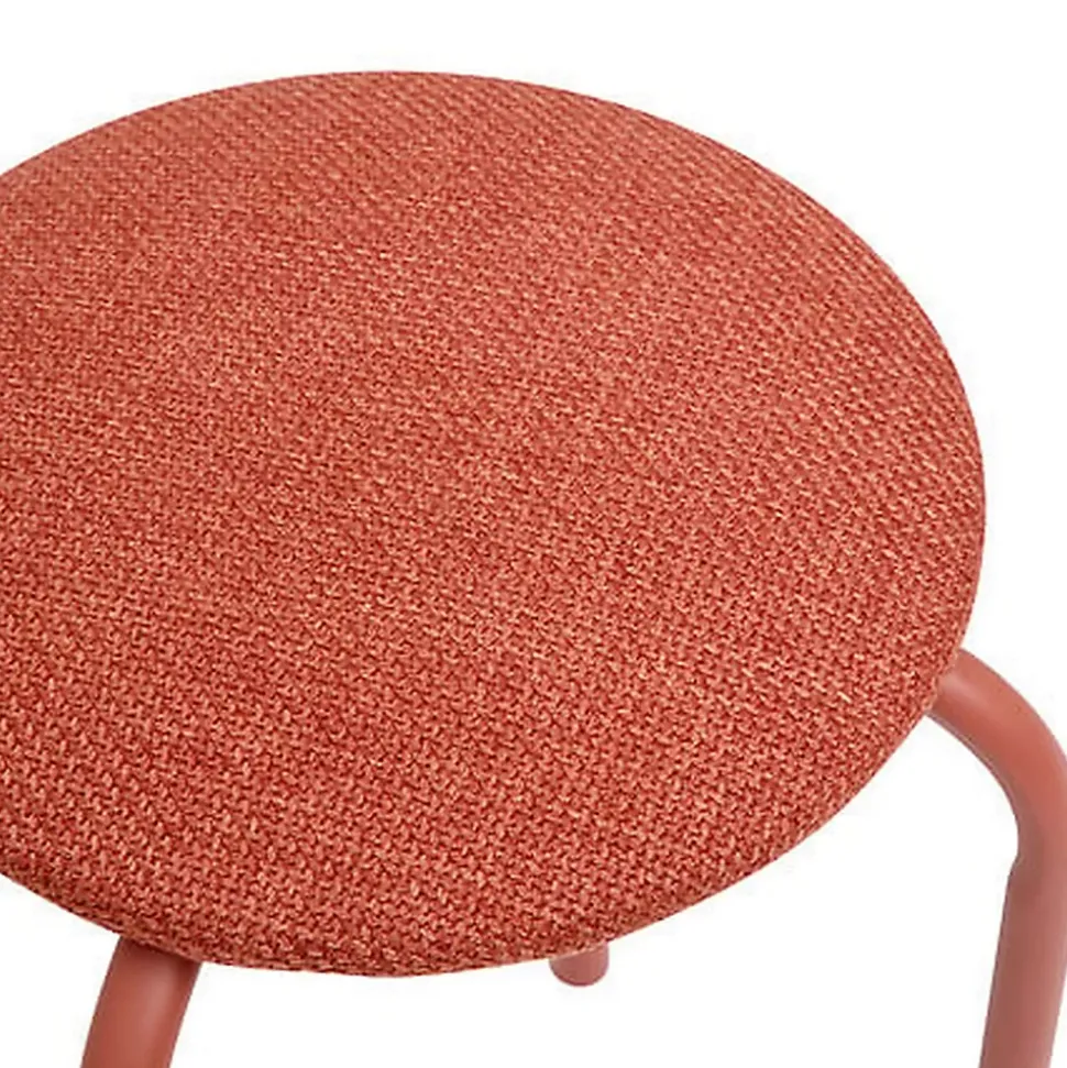 Lot de 2 tabourets d'appoint en métal et tissu chiné FLEXY
