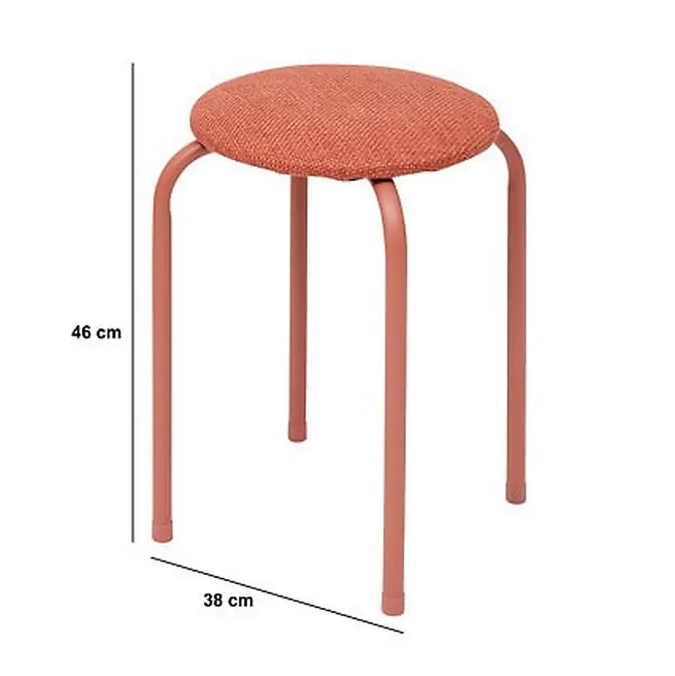 Lot de 2 tabourets d'appoint en métal et tissu chiné FLEXY