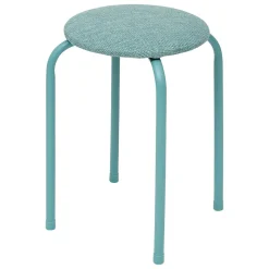 Lot de 2 tabourets d'appoint en métal et tissu chiné FLEXY