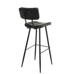 Lot de 2 tabourets de bar hauteur d'assise 80 cm noirs