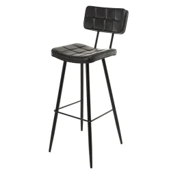 Lot de 2 tabourets de bar hauteur d'assise 80 cm noirs