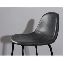 Lot de 2 tabourets de bar hauteur d'assise 65 cm gris