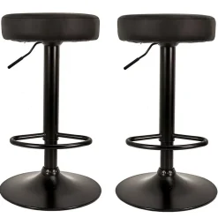 Lot de 2 Tabourets de bar hauteur réglable en simili